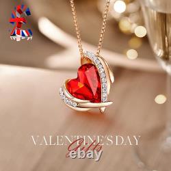 Quality Valentines Necklaces for Women Love Heart Crystal Pendant Rose /
