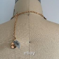 REBECCA Italy $360 Rose Gold Triple Chain Necklace NWT Layered-Look Pendant