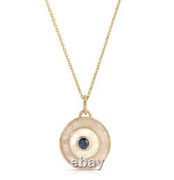 ROSE QUARTZ w MOTHER OF PEARL SAPPHIRE on 14k Gold Necklace by Dosha California