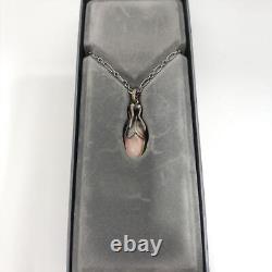 Rare! Georg Jensen 2011 Year Pendant Rose Quartz Heritage Flower Bud Motif Box