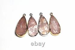 Raw Rose Pink Quartz Crystal Natural Stone Pendant Necklace Jewelry Making Gift