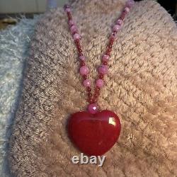 Red & Pink Statement Lola Rose Long Pendant Necklace