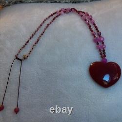 Red & Pink Statement Lola Rose Long Pendant Necklace