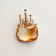 Retro Style Natural Free Citrine S925 sterling silver Castle pendant/brooch AS19