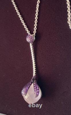 Rodney Raynor amethyst and diamond rose quartz python pendant with chain