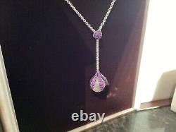 Rodney Raynor amethyst and diamond rose quartz python pendant with chain