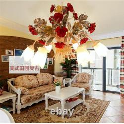 Romantic Iron Rose Restaurant Pendant Lamp Ceiling Light Lighting Chandelier