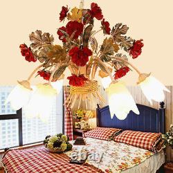 Romantic Iron Rose Restaurant Pendant Lamp Ceiling Light Lighting Chandelier