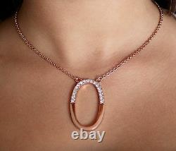 Rose Gold Pendant Chain Necklace Clear White Swarovski Elements Oliver Weber