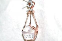 Rose Gold Pendant Rose Quartz Solid 9ct Rose Gold 5.25g Articulated Pentagon Big