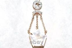 Rose Gold Pendant Rose Quartz Solid 9ct Rose Gold 5.25g Articulated Pentagon Big