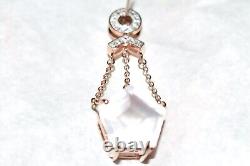 Rose Gold Pendant Rose Quartz Solid 9ct Rose Gold 5.25g Articulated Pentagon Big