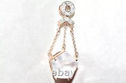 Rose Gold Pendant Rose Quartz Solid 9ct Rose Gold 5.25g Articulated Pentagon Big