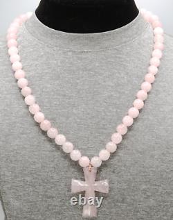 Rose Quartz Cross Necklace
