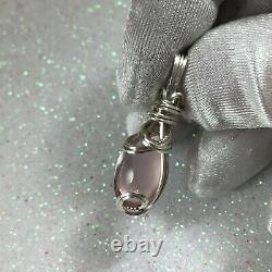 Rose Quartz Crystal Pendant Heart Sterling Silver Romance Healing 22S2-8 Z