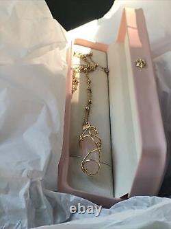 Rose Quartz Custom Made Pendant With Gold Plated 18 Chain
