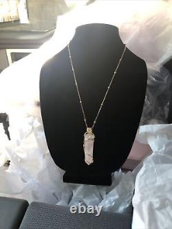 Rose Quartz Custom Made Pendant With Gold Plated 18 Chain