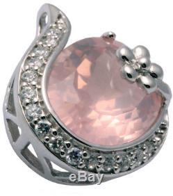 Rose Quartz Gemstone Flower Sterling Silver Pendant + Chain