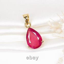 Rose Quartz Gemstone Moonstone Women Pendant 925 Silver Natural Ruby Fine Jewelr