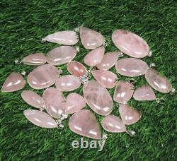 Rose Quartz Gemstone Pendant Necklace Jewelry Wholesale 10 Pcs Pendants Lot