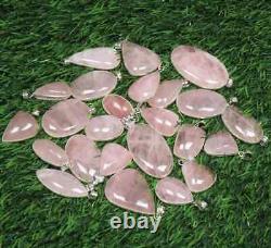 Rose Quartz Gemstone Pendant Necklace Jewelry Wholesale 10 Pcs Pendants Lot