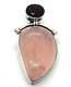 Rose Quartz Gemstone Pendant Sterling Silver Lab Ruby