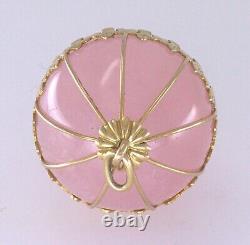 Rose Quartz Globe, Yellow Gold Pendant