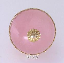 Rose Quartz Globe, Yellow Gold Pendant