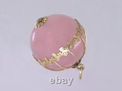 Rose Quartz Globe, Yellow Gold Pendant