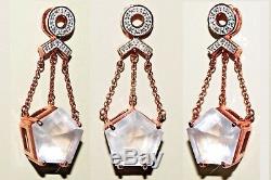 Rose Quartz Gothic Rose Gold Pendant & 18 Rose Gold Chain Jewellers Old Stock