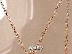 Rose Quartz Gothic Rose Gold Pendant & 18 Rose Gold Chain Jewellers Old Stock