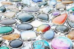 Rose Quartz & Mix Gemstone 925 Sterling Silver Plated Wholesale Fancy Pendants