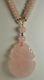 Rose Quartz Necklace 32 long with pendant