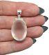 Rose Quartz Pendant, 24 Carats, Sterling Silver, Oval Faceted, Love Stone