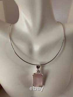 Rose Quartz Pendant, 925 Sterling Silver. Necklace Sold Separately. J. 648