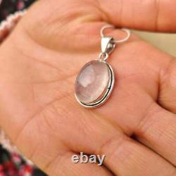 Rose Quartz Pendant, Handmade pendant, 925 Sterling Silver pendant, Gift For Her