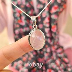 Rose Quartz Pendant, Handmade pendant, 925 Sterling Silver pendant, Gift For Her HG