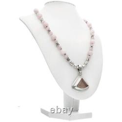 Rose Quartz Pendant Necklace, Bracelet and Earrings Set