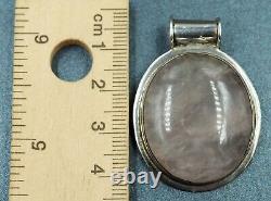 Rose Quartz Pendant with Sterling Silver Surround