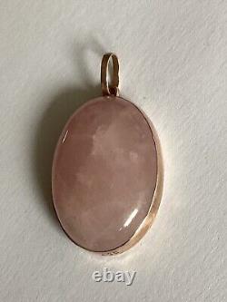 Rose Quartz Rose Gold Pendant, 9ct Solid Rose Gold