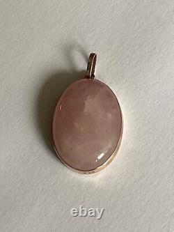 Rose Quartz Rose Gold Pendant, 9ct Solid Rose Gold