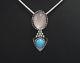 Rose Quartz & Sleeping Beauty Turquoise. All Fine Material. Gorgeous Pendant