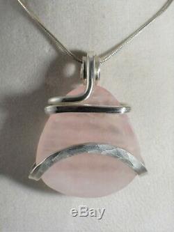 Rose Quartz Star Crystal Stone Pendant Hand Wrapped in Silver by Bellas Pendants