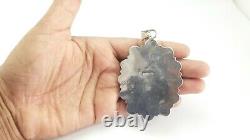 Rose Quartz Turquoise Large Sterling Silver 925 Pendant 59g PPP043