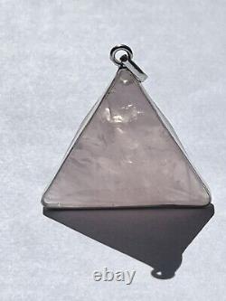 Rose Quartz Vogel Triangle/Star of David Pendant. 925 Silver Genuine Stone Rare