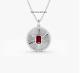 Ruby Gemstone Charms Pendant 925 Sterling Silver Lab Diamond Anniversary Pendant