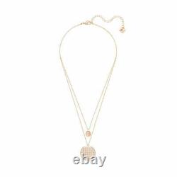 SWAROVSKI Ginger Layered Pavé Pendant Necklace Rose Gold Tone withh Box, Tag & Bag