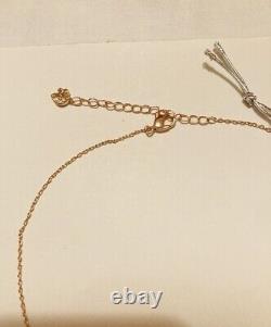 SWAROVSKI Iconic Black Swan Rose Gold Y Necklace Pearl & Crystal Drop. New, Tags