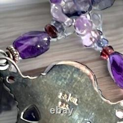 Sajen Signed! Multi-Gemstone Goddess Pendant Necklace (Marked 925)