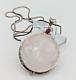 Sajen Sterling 925 Silver Rose Quartz Ruby Statement Big Pendant Snake Chain